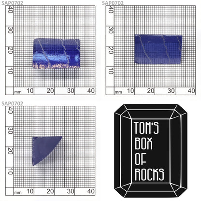 Medium Blue Czochralski Pulled Sapphire - Grade A - Faceting Rough