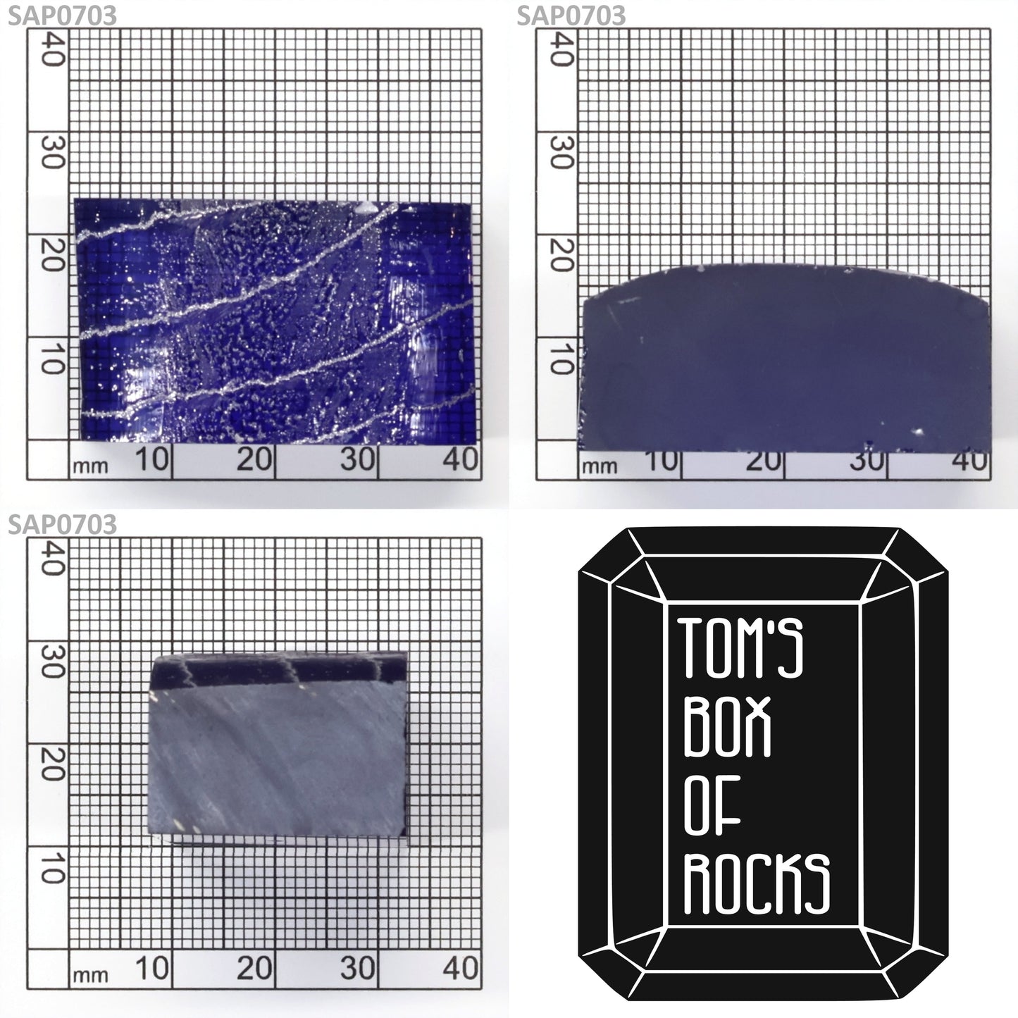 Medium Blue Czochralski Pulled Sapphire - Grade A - Faceting Rough