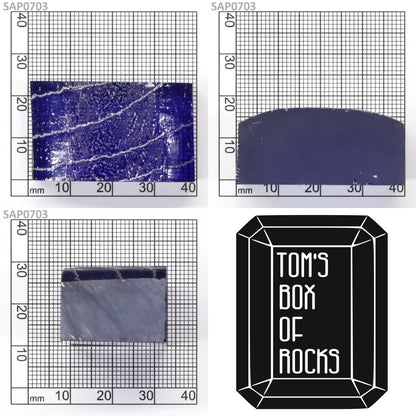 Medium Blue Czochralski Pulled Sapphire - Grade A - Faceting Rough