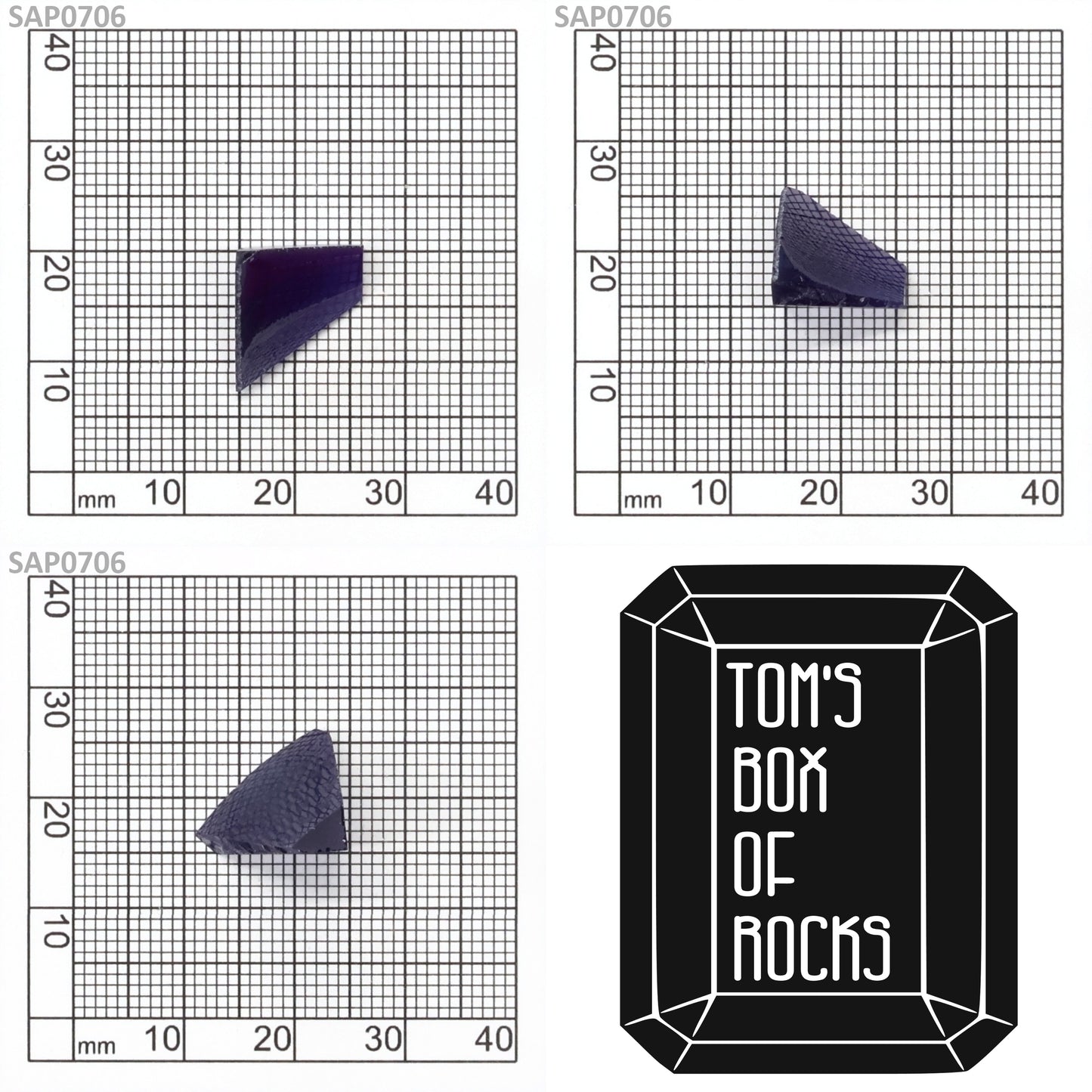 Medium Blue Czochralski Pulled Sapphire - Grade A - Faceting Rough