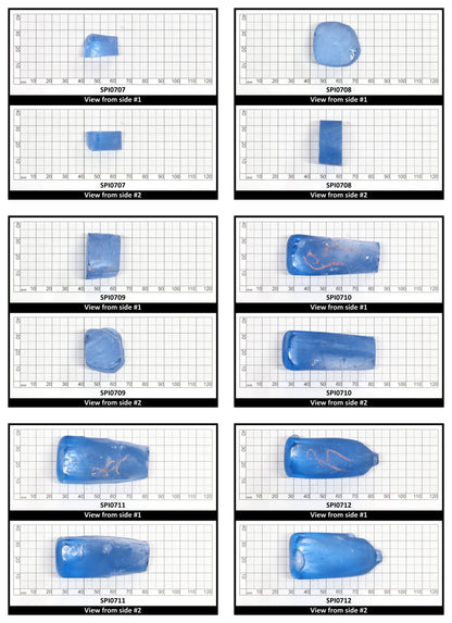 Aquamarine Light Blue #104 Lab Created Spinel Faceting Rough for Gem Cutting - Various Sizes