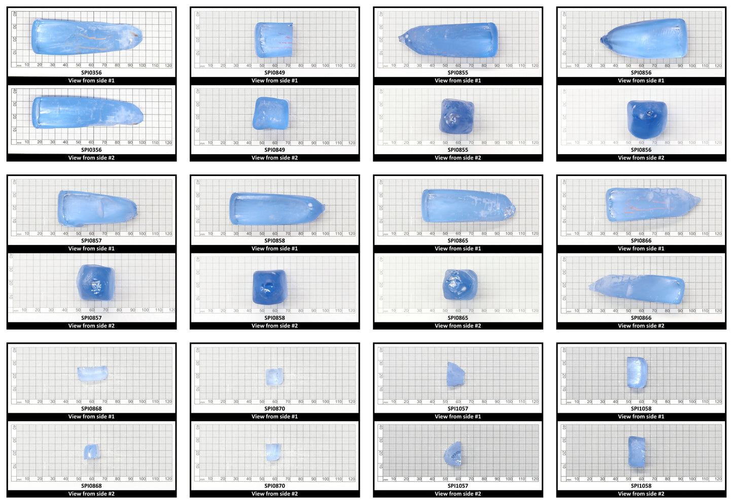Aquamarine Blue #105 Lab Created Spinel Faceting Rough for Gem Cutting - Various Sizes