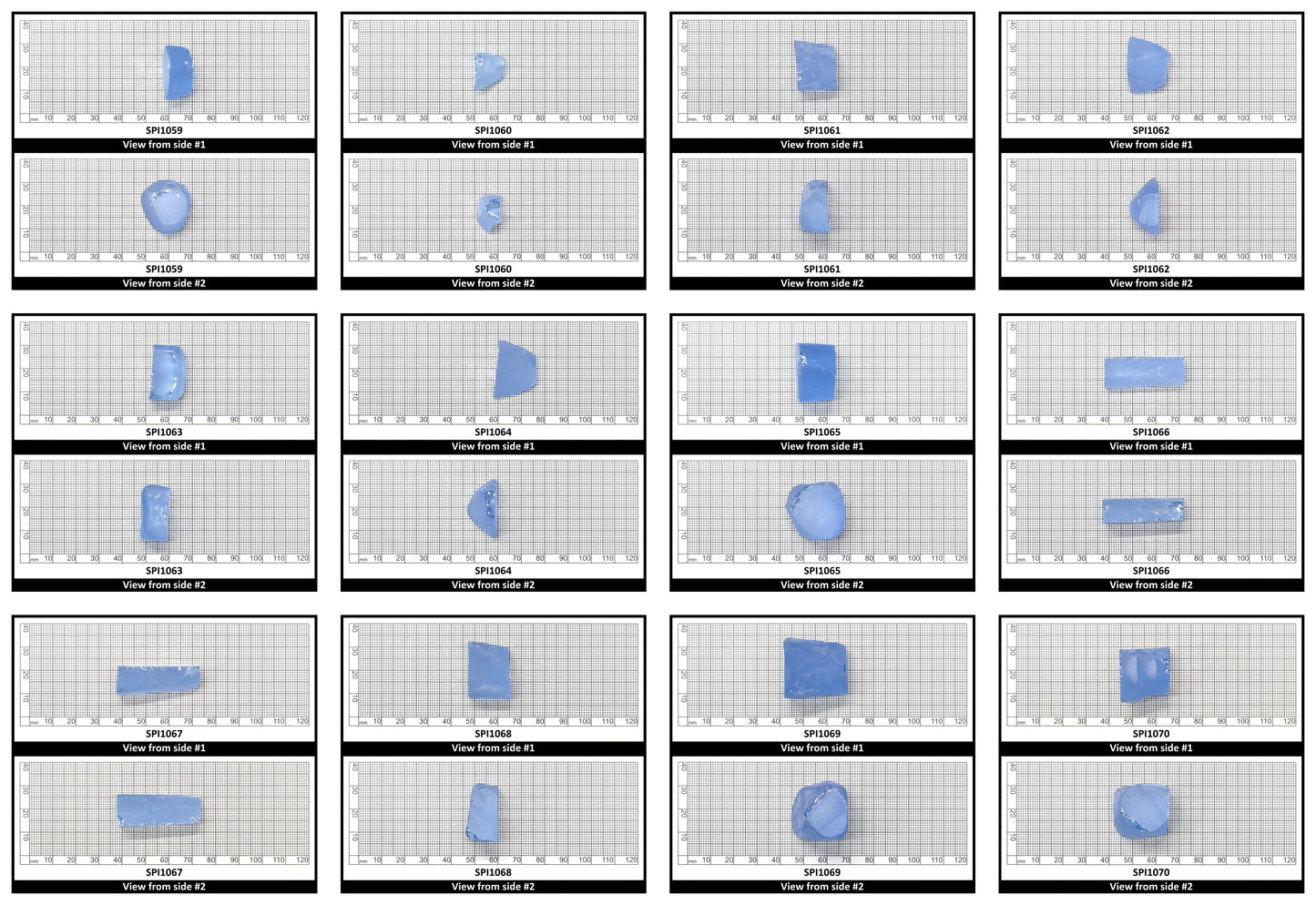 Aquamarine Blue #105 Lab Created Spinel Faceting Rough for Gem Cutting - Various Sizes