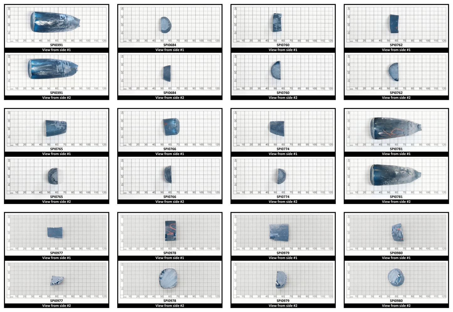 Aquamarine Medium Blue #106 Lab Created Spinel Faceting Rough for Gem Cutting - Various Sizes