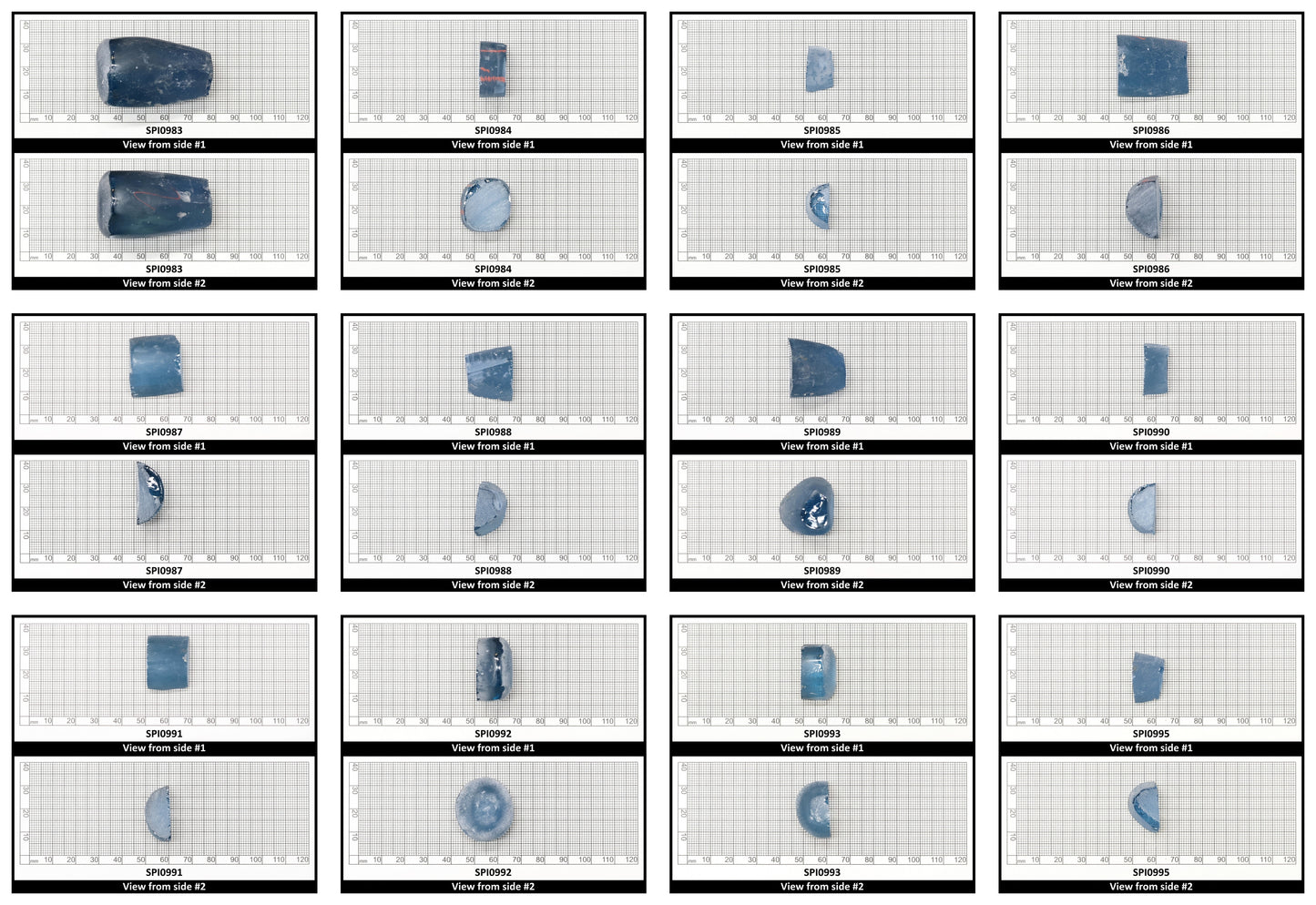 Aquamarine Medium Blue #106 Lab Created Spinel Faceting Rough for Gem Cutting - Various Sizes