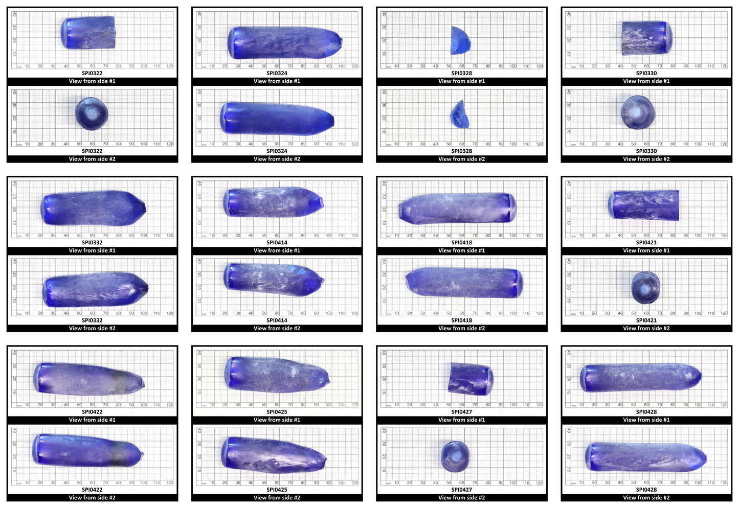 Cobalt Blue #114-Djeva Lab Created Spinel Faceting Rough for Gem Cutting - Various Sizes