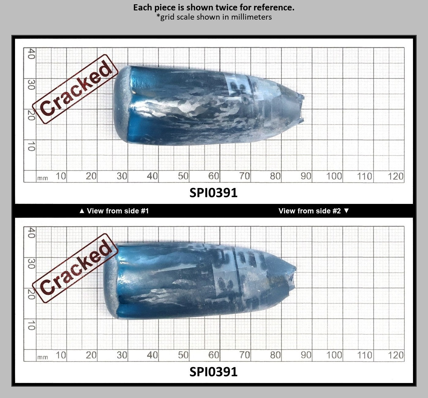 Aquamarine Medium Blue #106 Lab Created Spinel Faceting Rough for Gem Cutting - Various Sizes : SPI0391