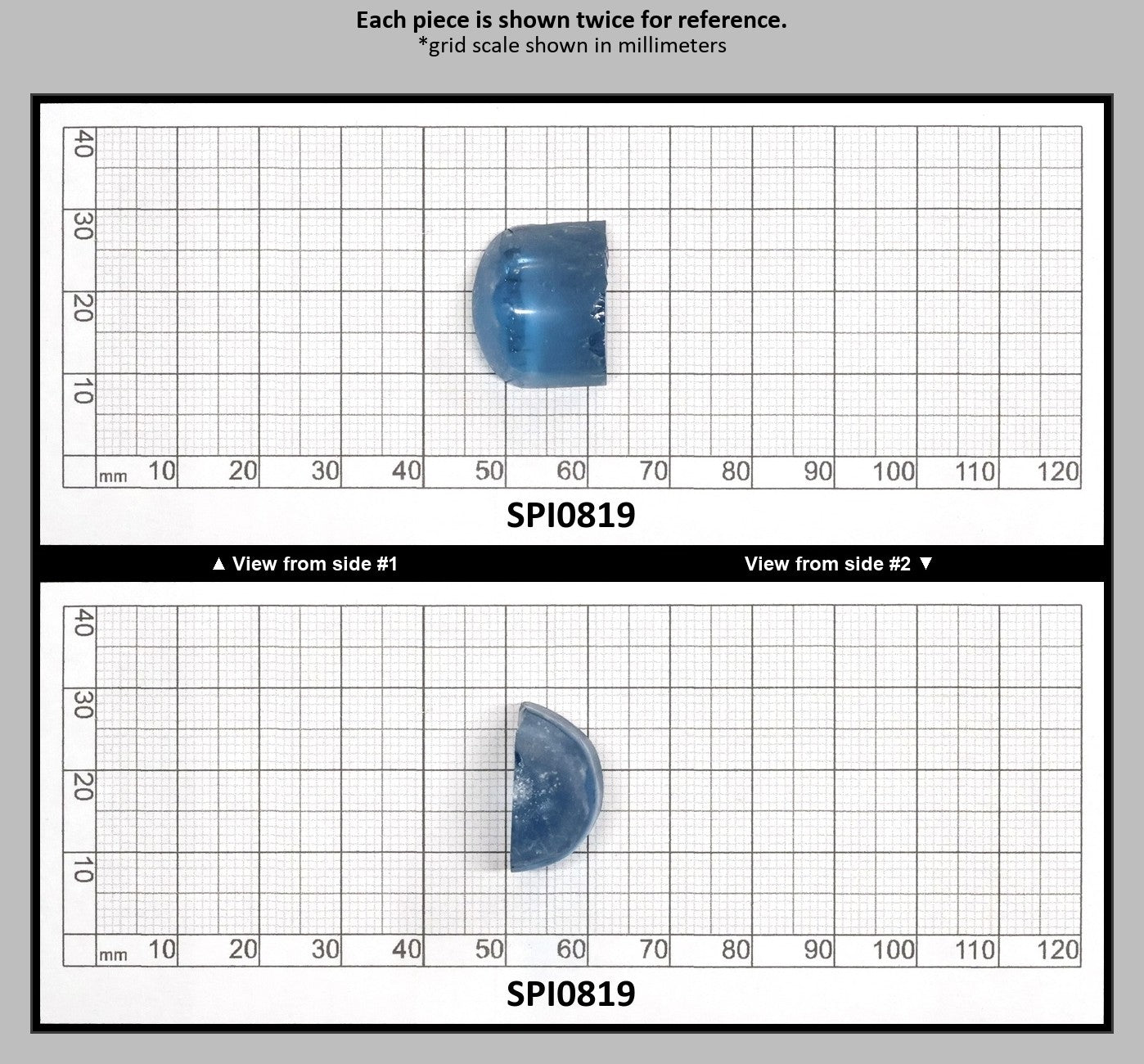 Aquamarine Dark Blue #108-Djeva Lab Created Spinel Faceting Rough for Gem Cutting - Various Sizes : SPI0819
