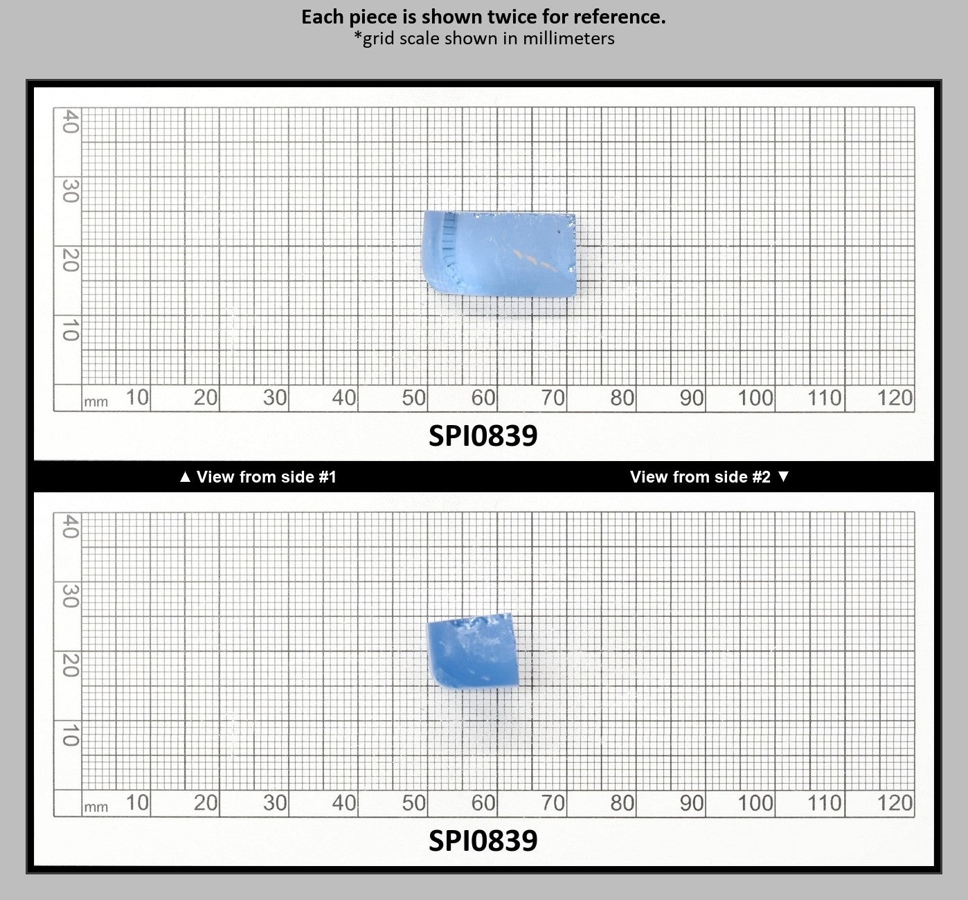 Aquamarine Light Blue #104 Lab Created Spinel Faceting Rough for Gem Cutting - Various Sizes : SPI0839
