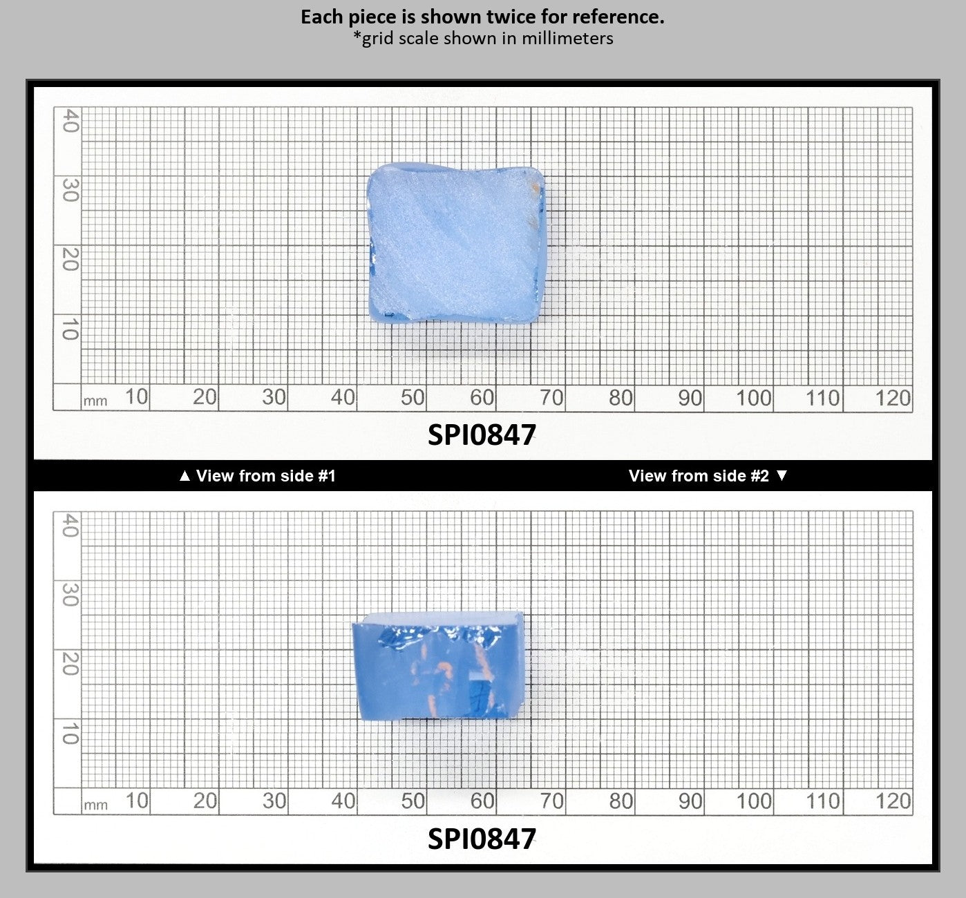 Aquamarine Light Blue #104 Lab Created Spinel Faceting Rough for Gem Cutting - Various Sizes : SPI0847