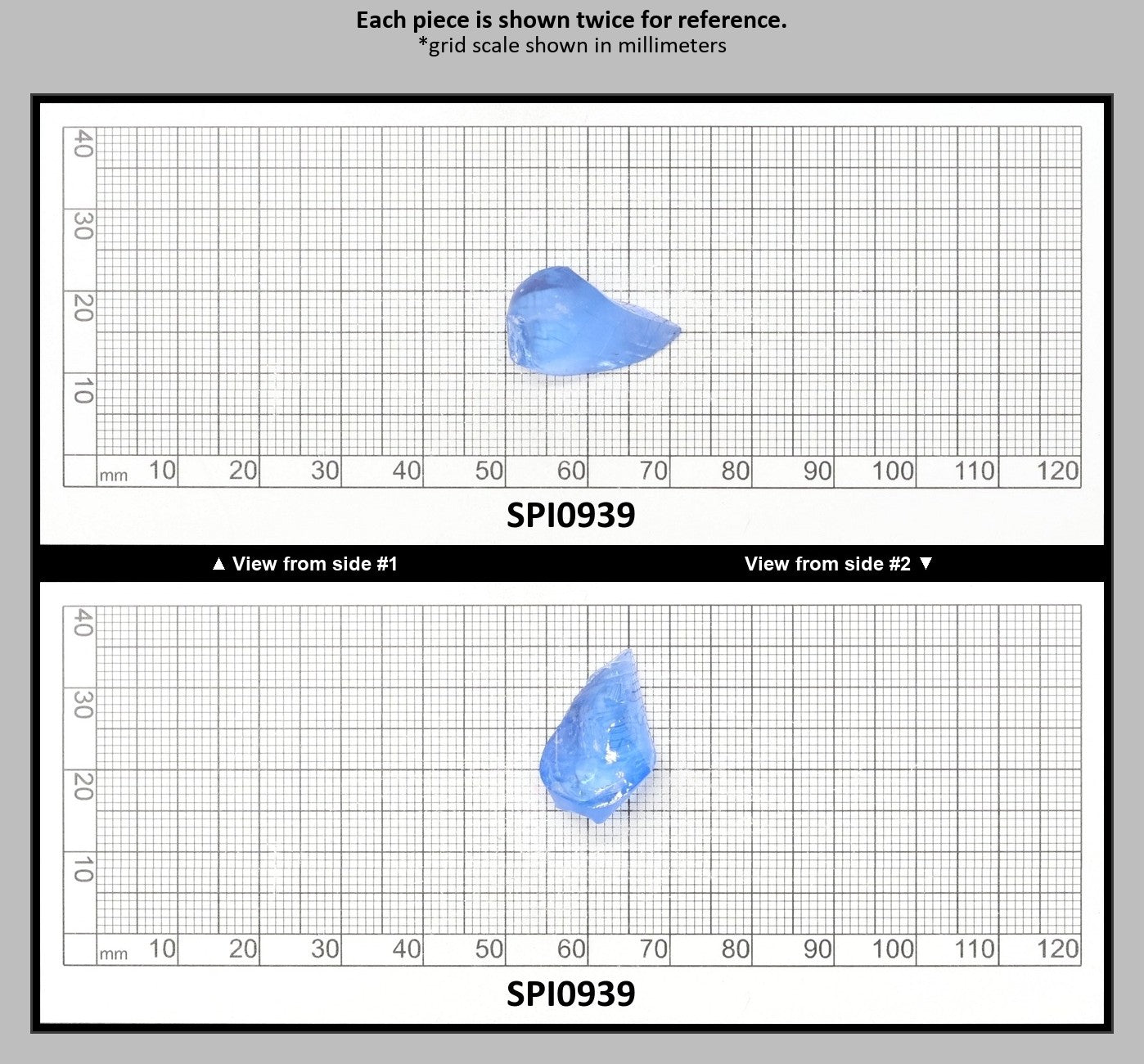 Ceylon Blue #110-Djeva Lab Created Spinel Faceting Rough for Gem Cutting - Various Sizes : SPI0939