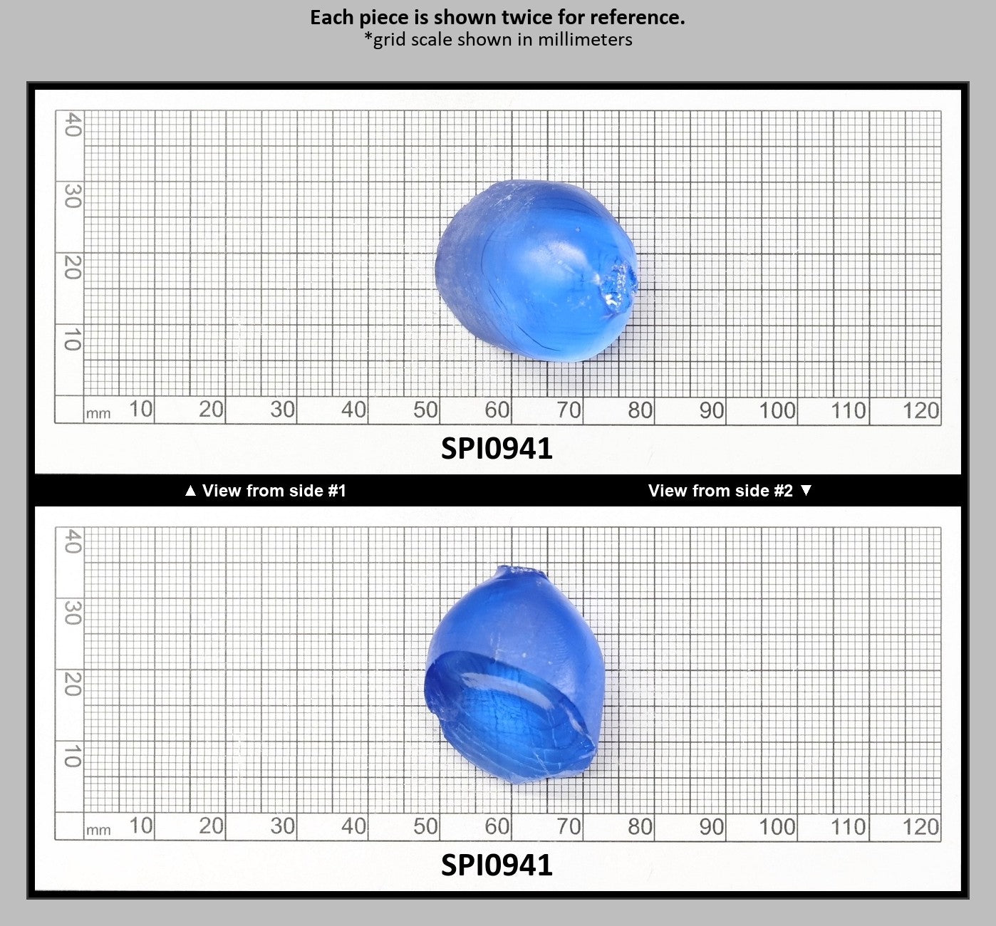 Ceylon Blue #110-Djeva Lab Created Spinel Faceting Rough for Gem Cutting - Various Sizes : SPI0941