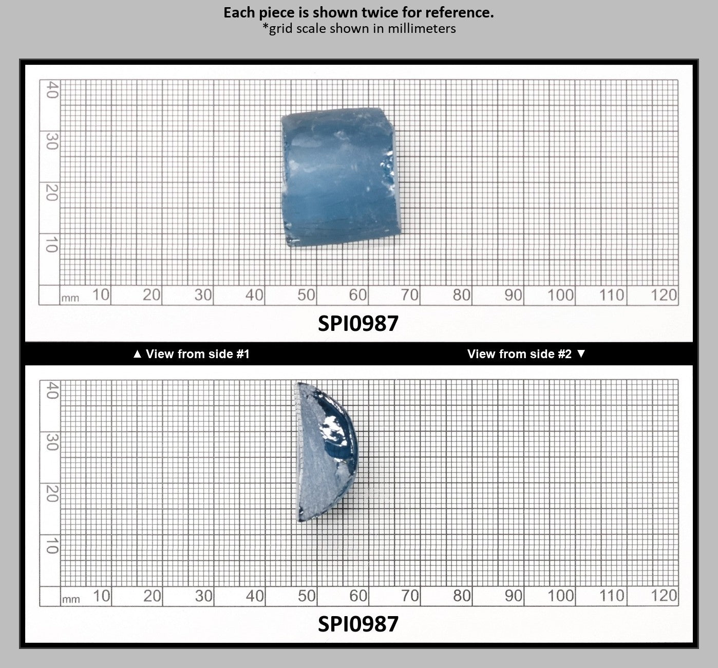 Aquamarine Medium Blue #106 Lab Created Spinel Faceting Rough for Gem Cutting - Various Sizes : SPI0987