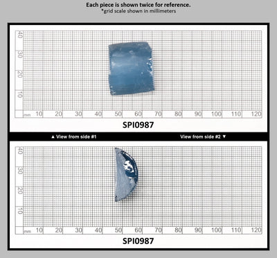 Aquamarine Medium Blue #106 Lab Created Spinel Faceting Rough for Gem Cutting - Various Sizes : SPI0987