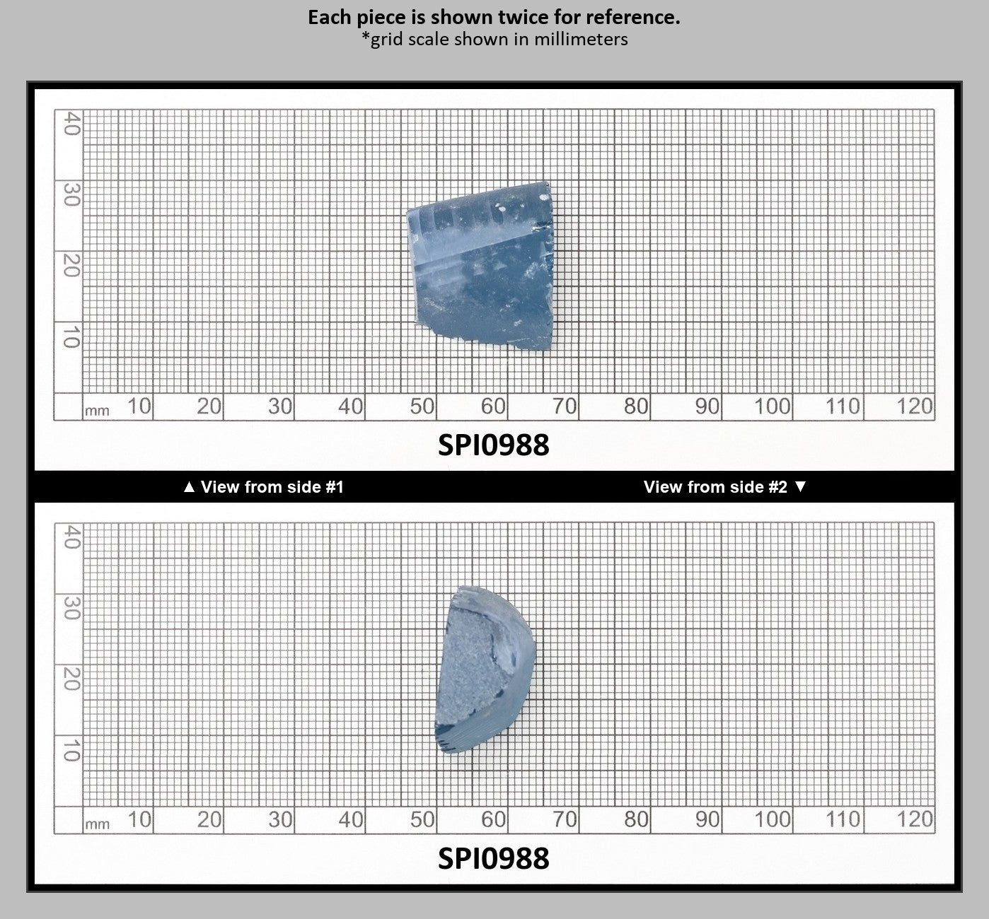 Aquamarine Medium Blue #106 Lab Created Spinel Faceting Rough for Gem Cutting - Various Sizes : SPI0988