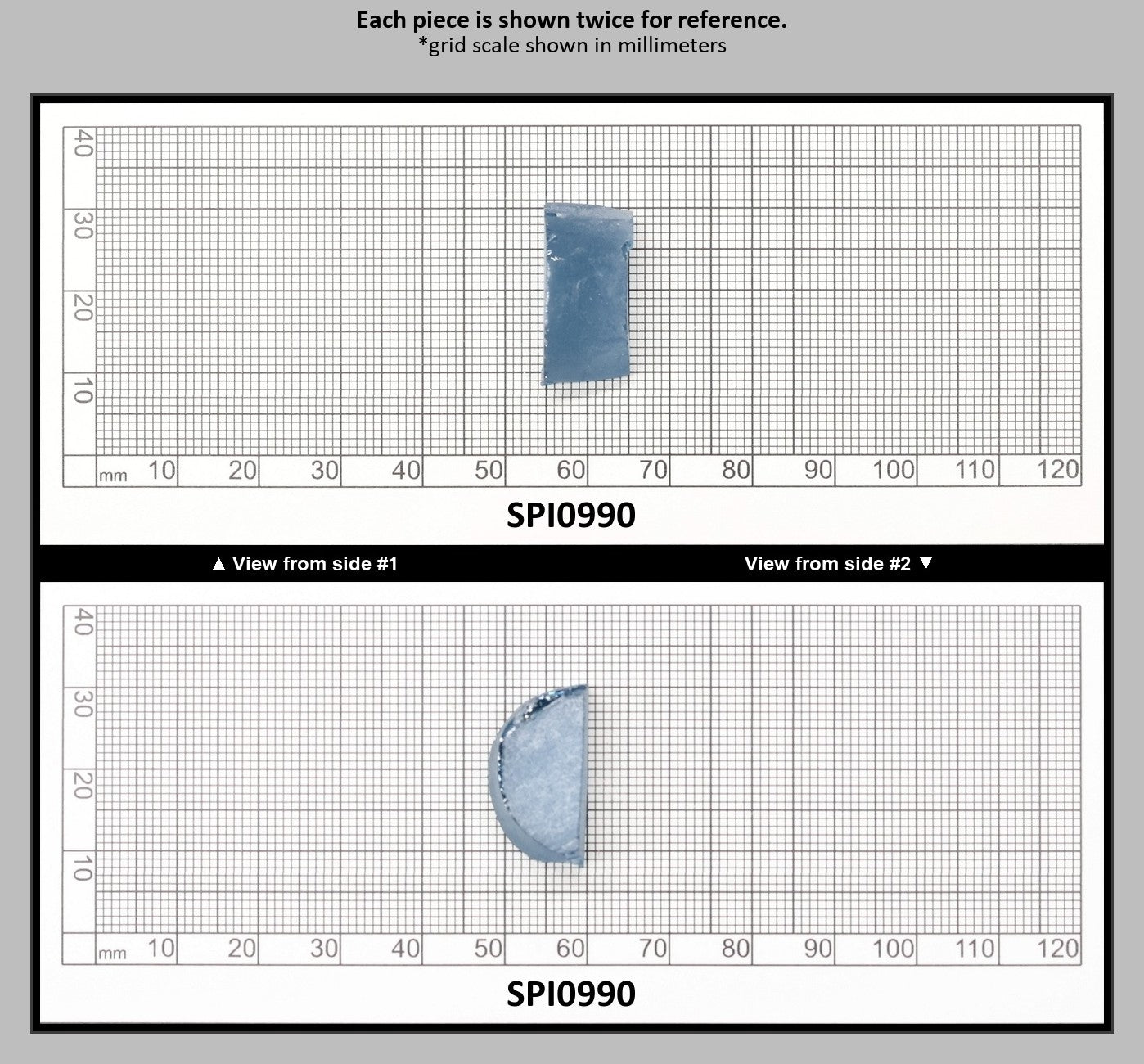 Aquamarine Medium Blue #106 Lab Created Spinel Faceting Rough for Gem Cutting - Various Sizes : SPI0990