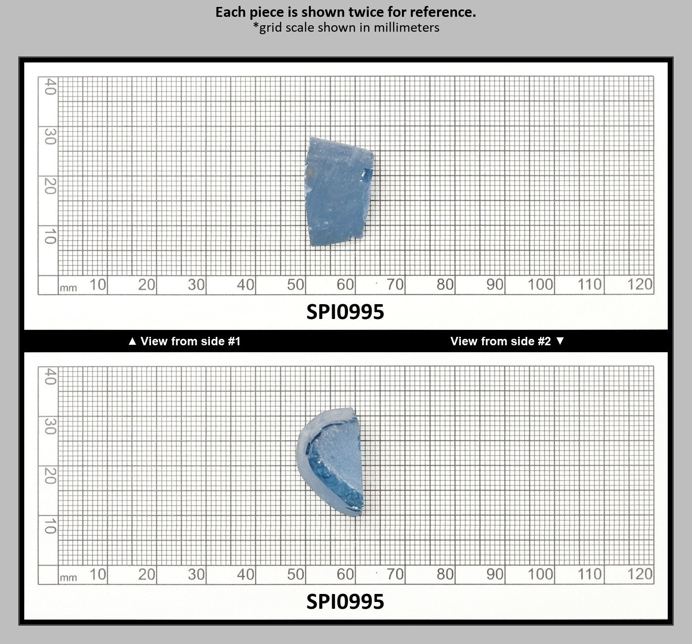 Aquamarine Medium Blue #106 Lab Created Spinel Faceting Rough for Gem Cutting - Various Sizes : SPI0995