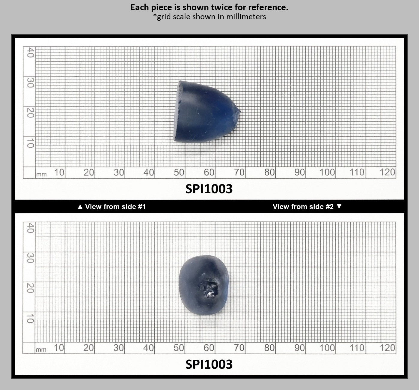 Dark Blue #119 Lab Created Spinel Faceting Rough for Gem Cutting - Various Sizes : SPI1003