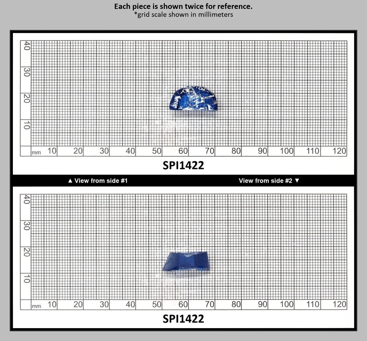 Dark Blue #119 Lab Created Spinel Faceting Rough for Gem Cutting - Various Sizes : SPI1422