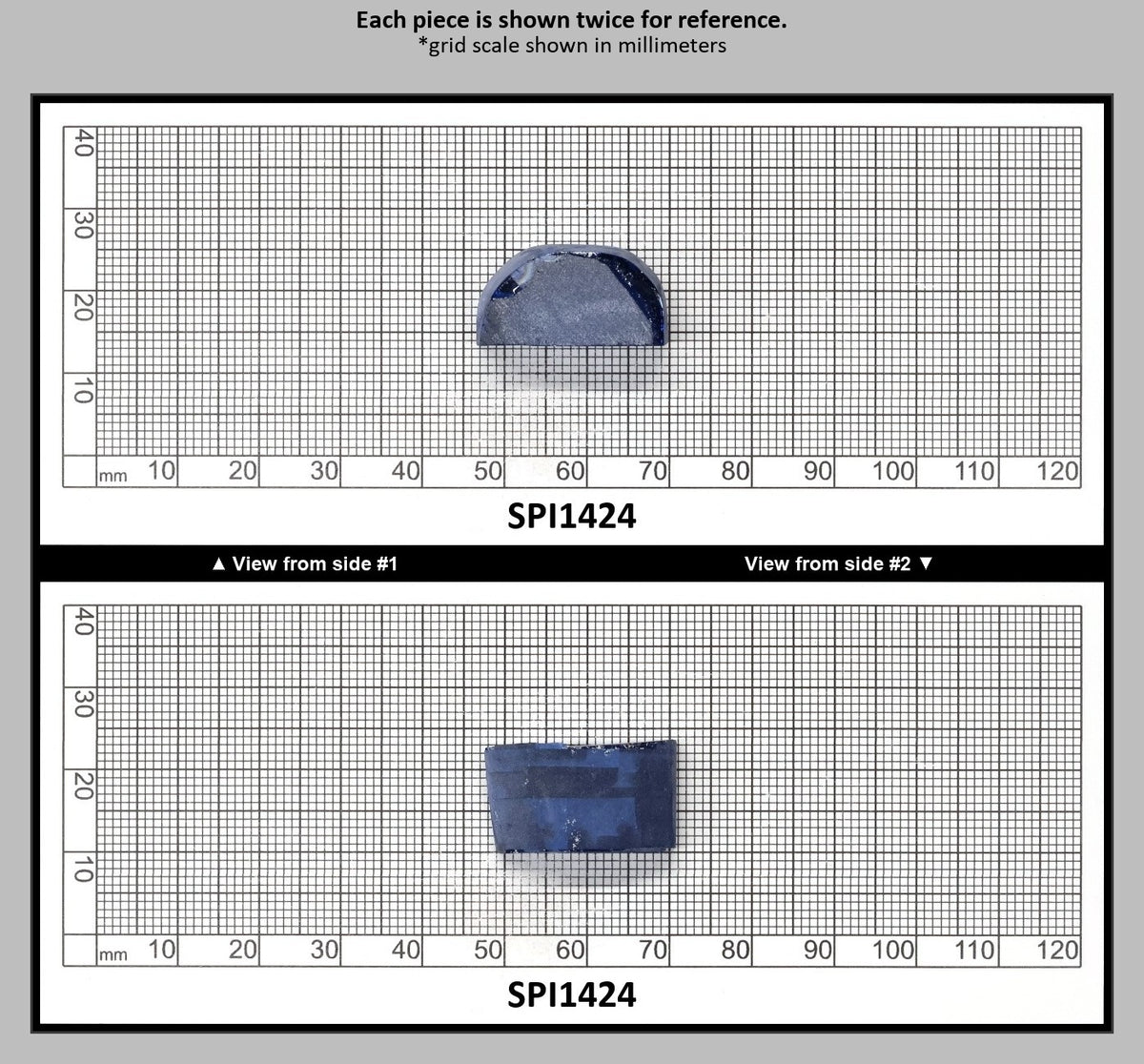 Dark Blue #119 Lab Created Spinel Faceting Rough for Gem Cutting - Various Sizes : SPI1424