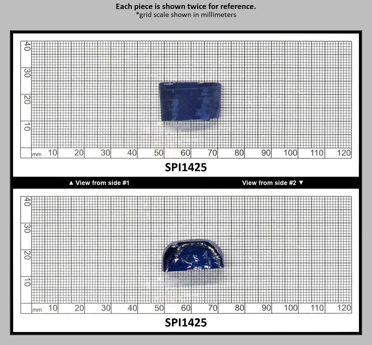 Dark Blue #119 Lab Created Spinel Faceting Rough for Gem Cutting - Various Sizes : SPI1425