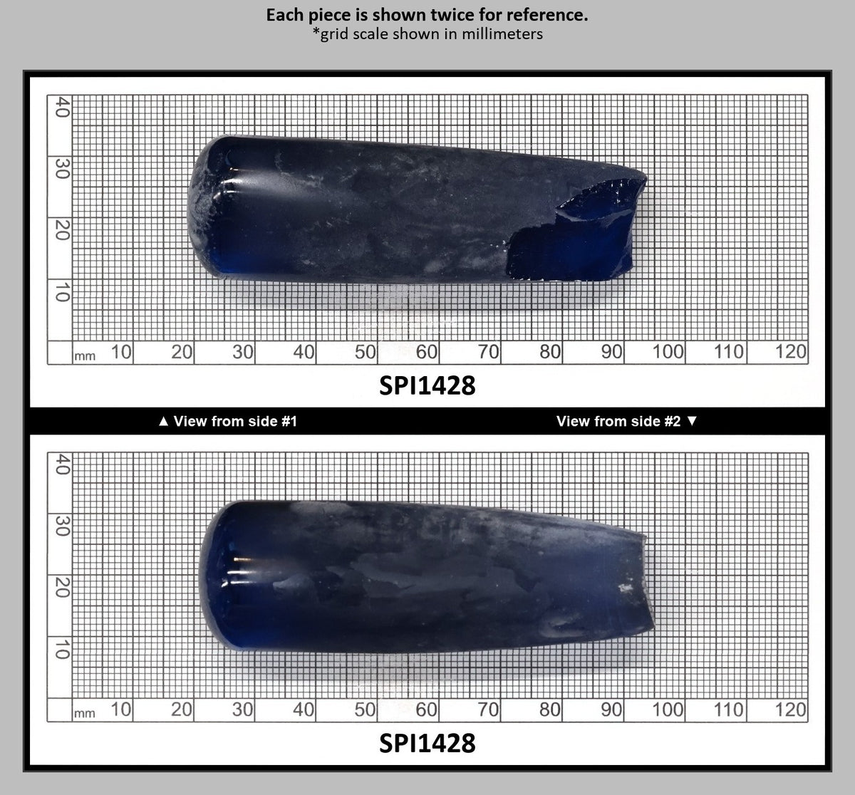 Dark Blue #119 Lab Created Spinel Faceting Rough for Gem Cutting - Various Sizes : SPI1428