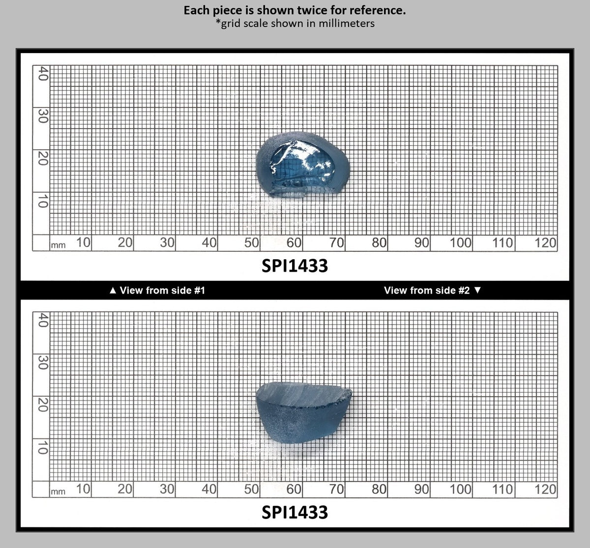 Aquamarine Medium Blue #106 Lab Created Spinel Faceting Rough for Gem Cutting - Various Sizes : SPI1433