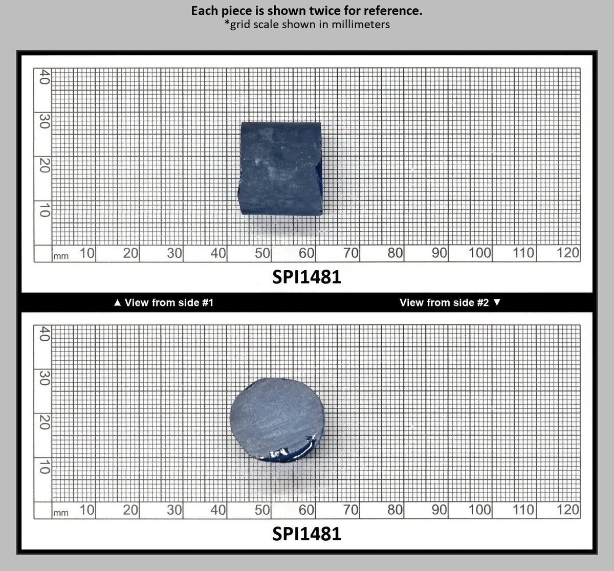 Dark Blue Aquamarine #118-Djeva Lab Created Spinel Faceting Rough for Gem Cutting - Various Sizes : SPI1481