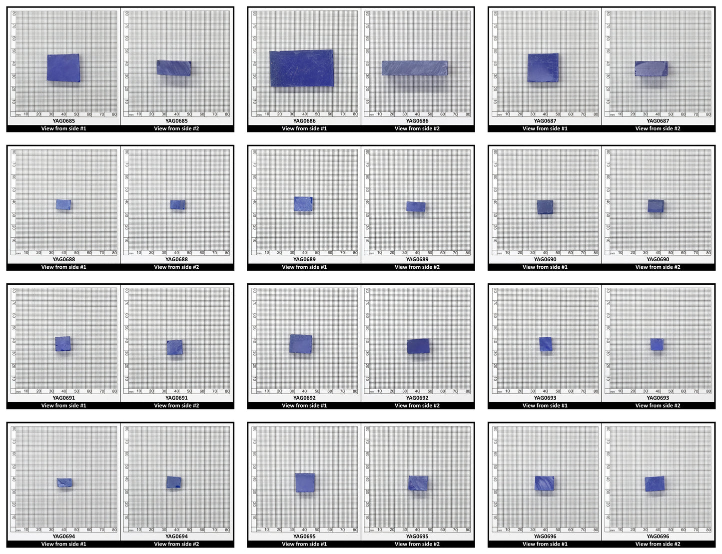 Cobalt Blue Polycrystalline (Ceramic) YAG - Faceting Rough