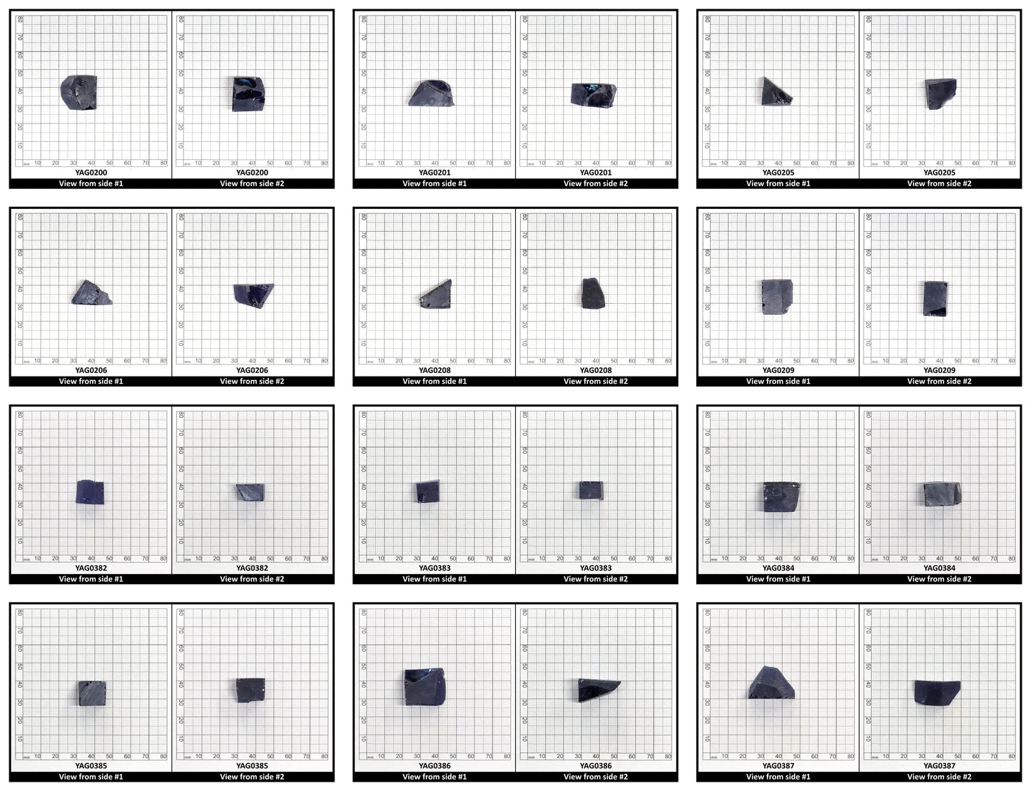 Blue YAG Faceting Rough for Gem Cutting - Various Sizes