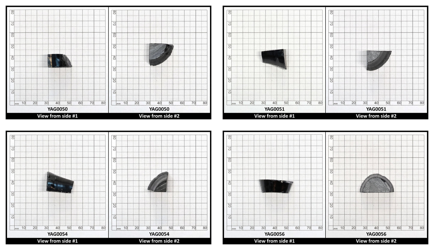 Very Dark Brown YAG Cr4+:YAG Faceting Rough for Gem Cutting - Various Sizes