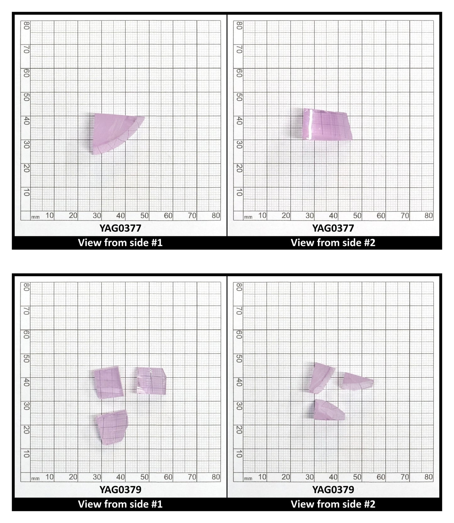 Lavender Nd:YAG Faceting Rough for Gem Cutting - Various Sizes