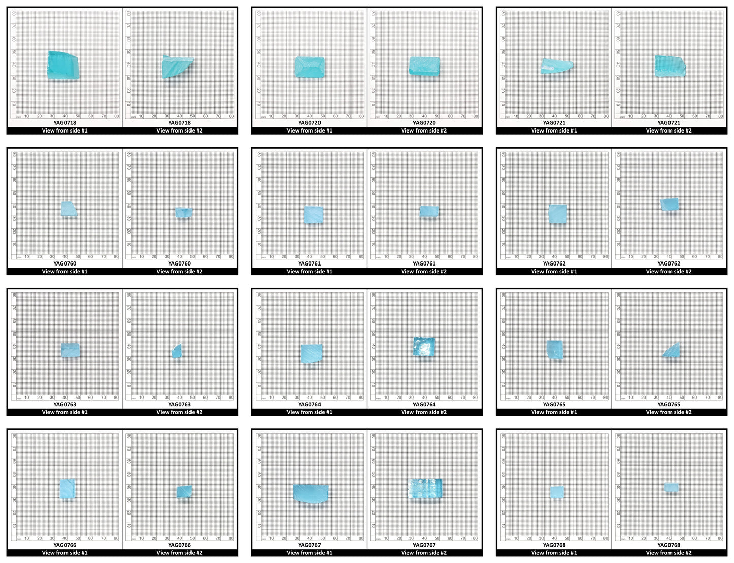 Paraiba Colored Garnet Yb:YAG Faceting Rough for Gem Cutting - Various Sizes