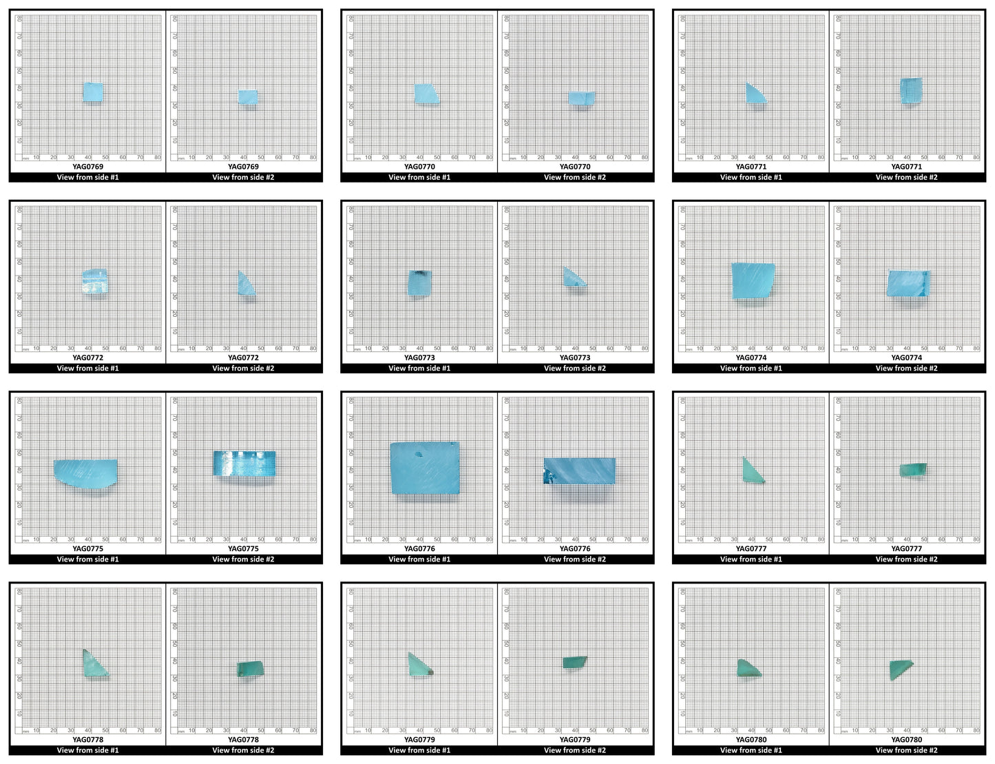 Paraiba Colored Garnet Yb:YAG Faceting Rough for Gem Cutting - Various Sizes