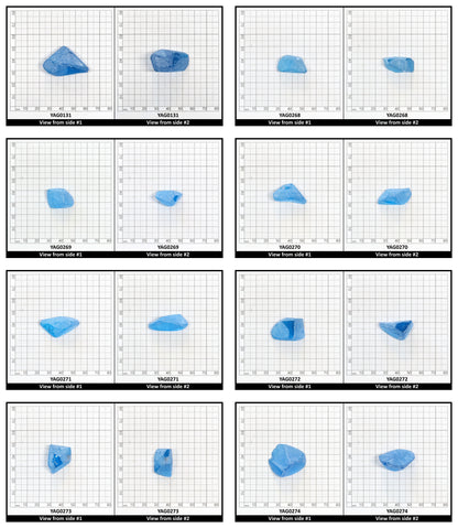 Blue Topaz colored YAG Faceting Rough for Gem Cutting - Various Sizes