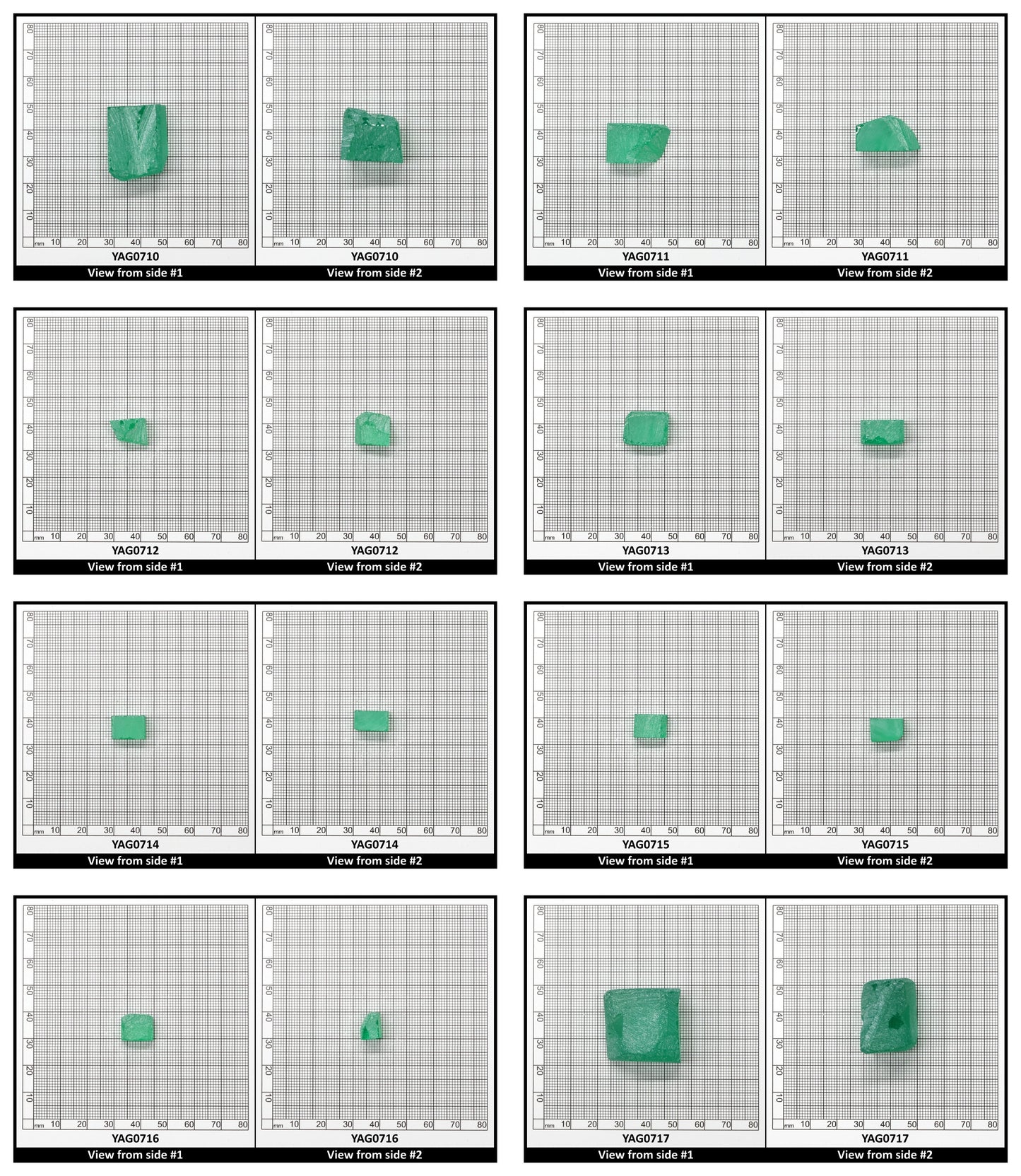 Green (Tsavorite) Garnet V:YAG Faceting Rough for Gem Cutting - Various Sizes