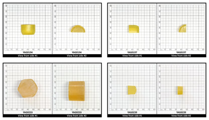 Yellow YAG Faceting Rough for Gem Cutting - Various Sizes