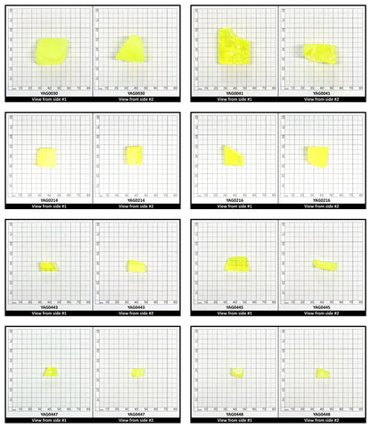 Neon Yellow YAG Faceting Rough for Gem Cutting - Various Sizes