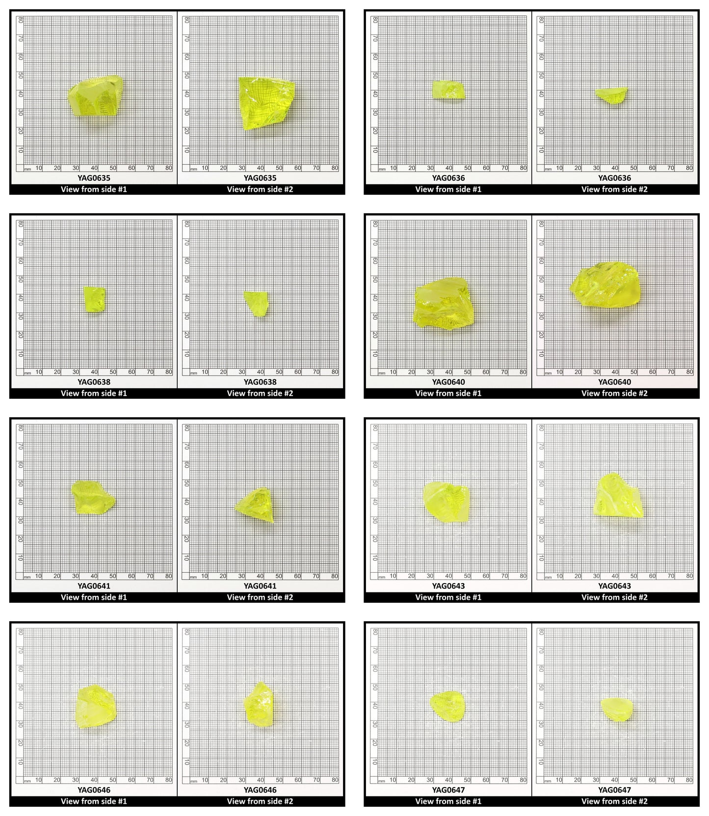 Neon Yellow YAG Faceting Rough for Gem Cutting - Various Sizes