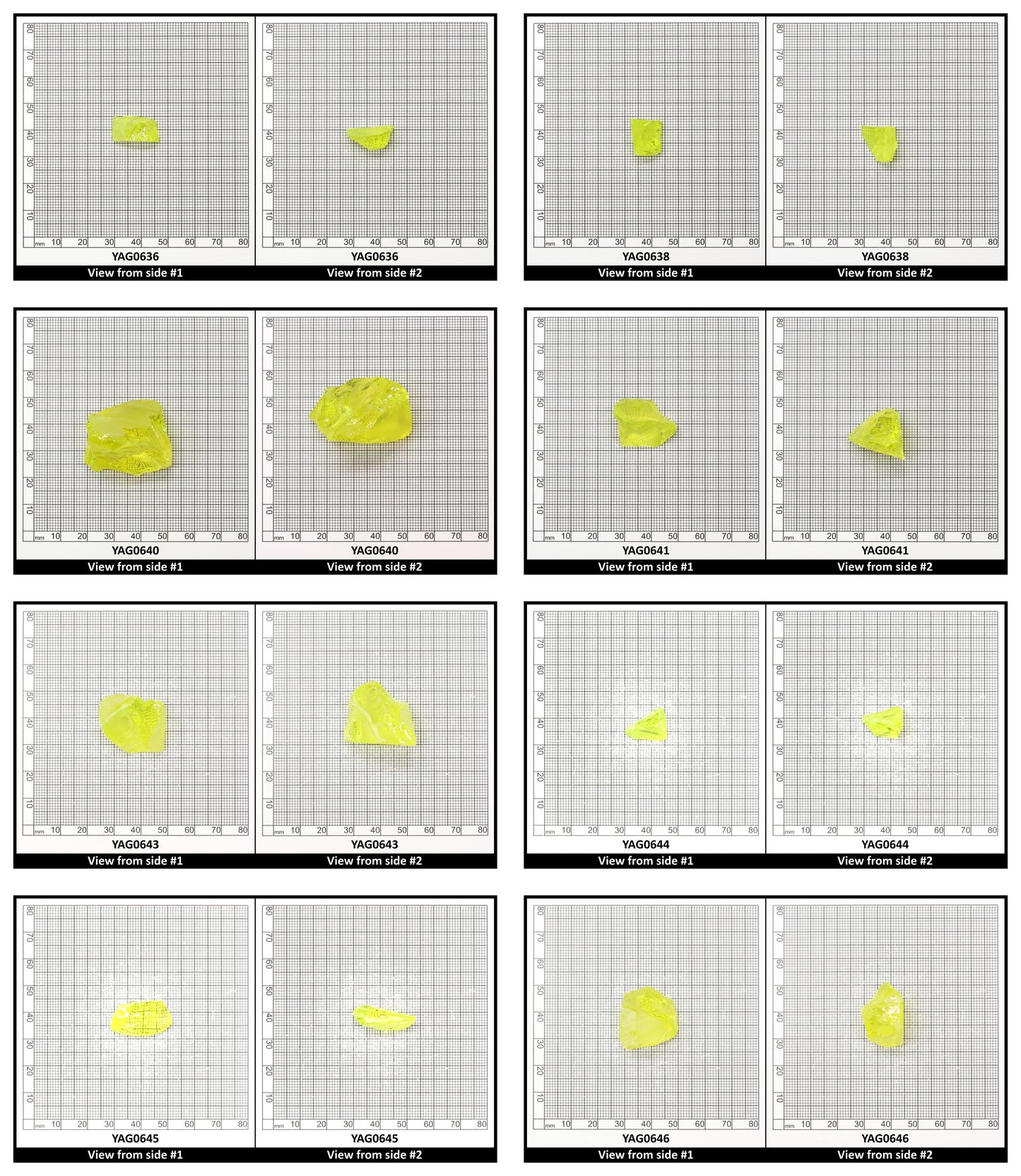 Neon Yellow YAG Faceting Rough for Gem Cutting - Various Sizes
