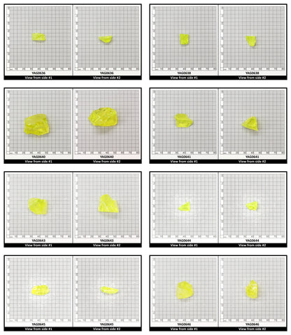 Neon Yellow YAG Faceting Rough for Gem Cutting - Various Sizes