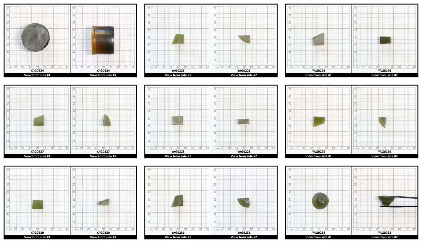 Zombie YAG Faceting Rough for Gem Cutting - Various Sizes