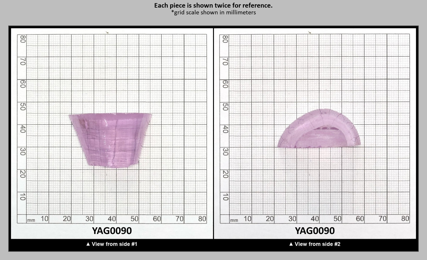 Lavender Nd:YAG Faceting Rough for Gem Cutting - Various Sizes : YAG0090
