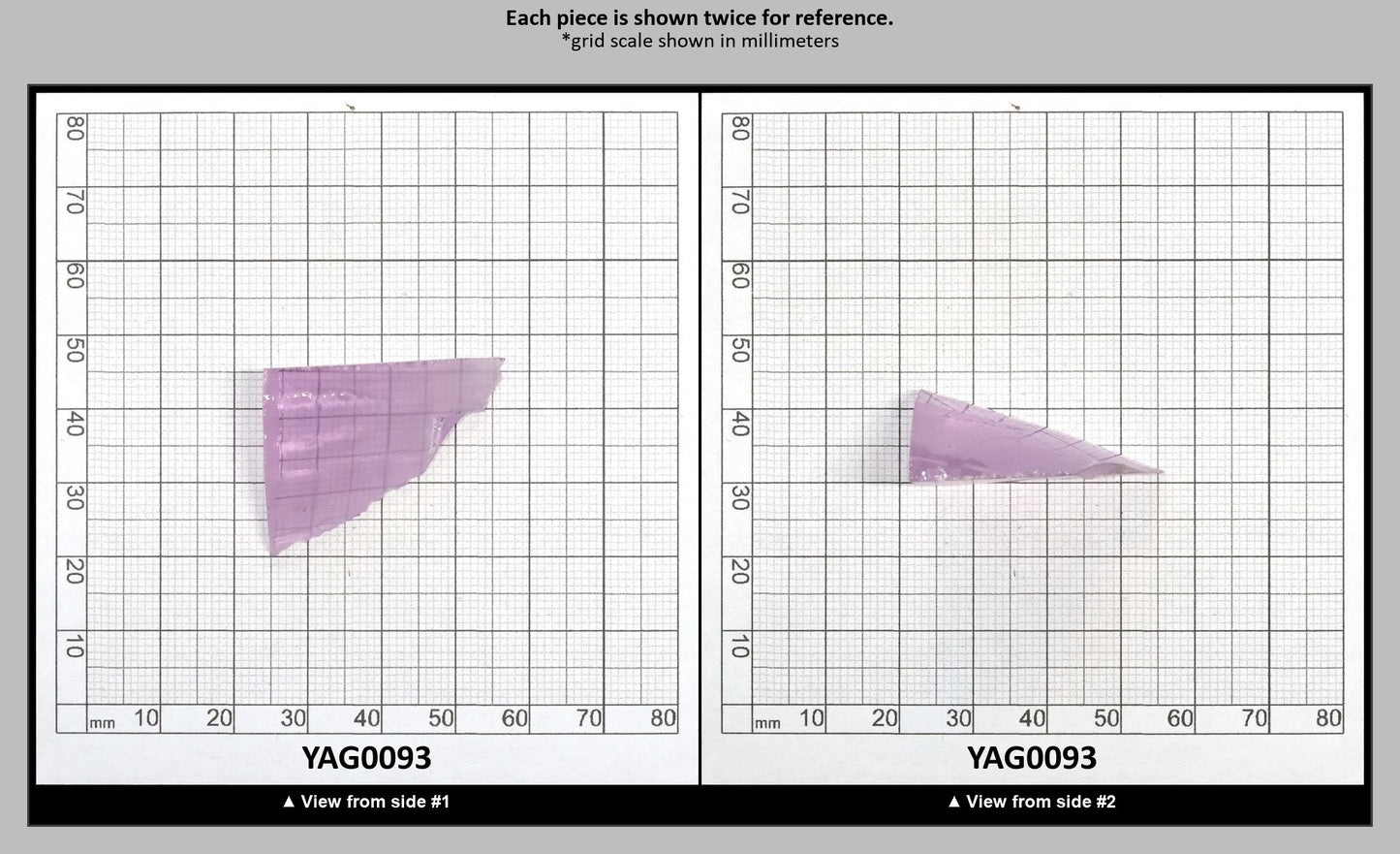 Lavender Nd:YAG Faceting Rough for Gem Cutting - Various Sizes : YAG0093