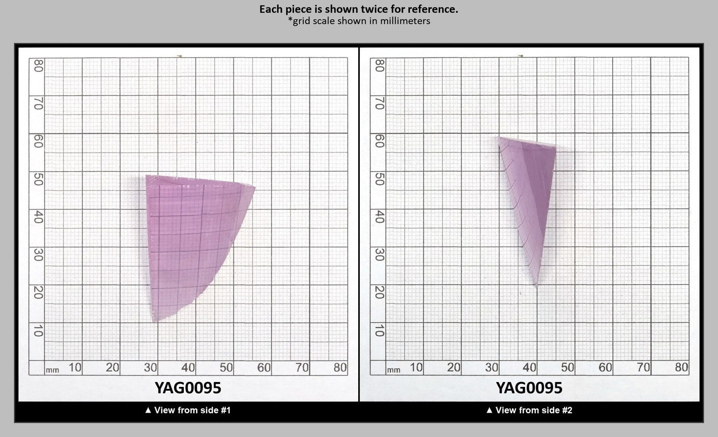 Lavender Nd:YAG Faceting Rough for Gem Cutting - Various Sizes : YAG0095