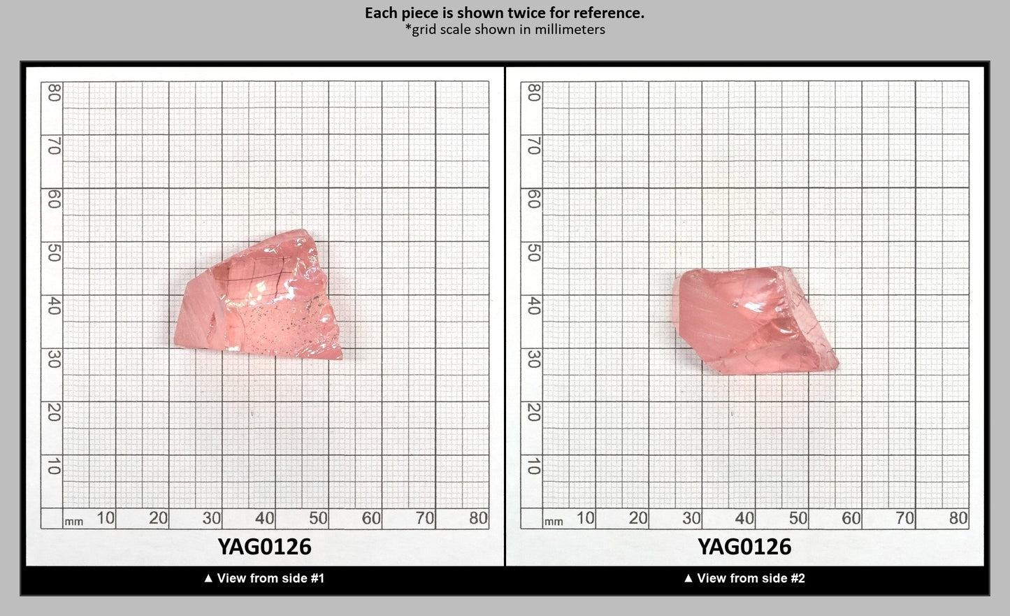 Pink YAG Faceting Rough for Gem Cutting - Various Sizes : YAG0126