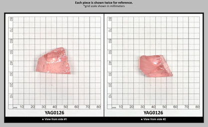 Pink YAG Faceting Rough for Gem Cutting - Various Sizes : YAG0126