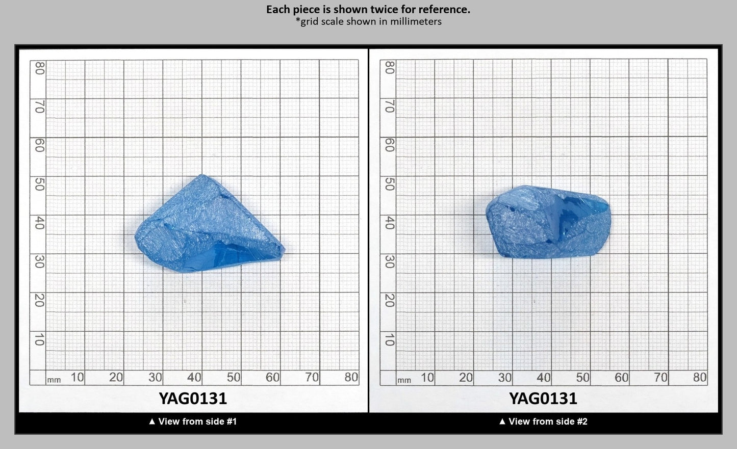 Blue Topaz colored YAG Faceting Rough for Gem Cutting - Various Sizes : YAG0131