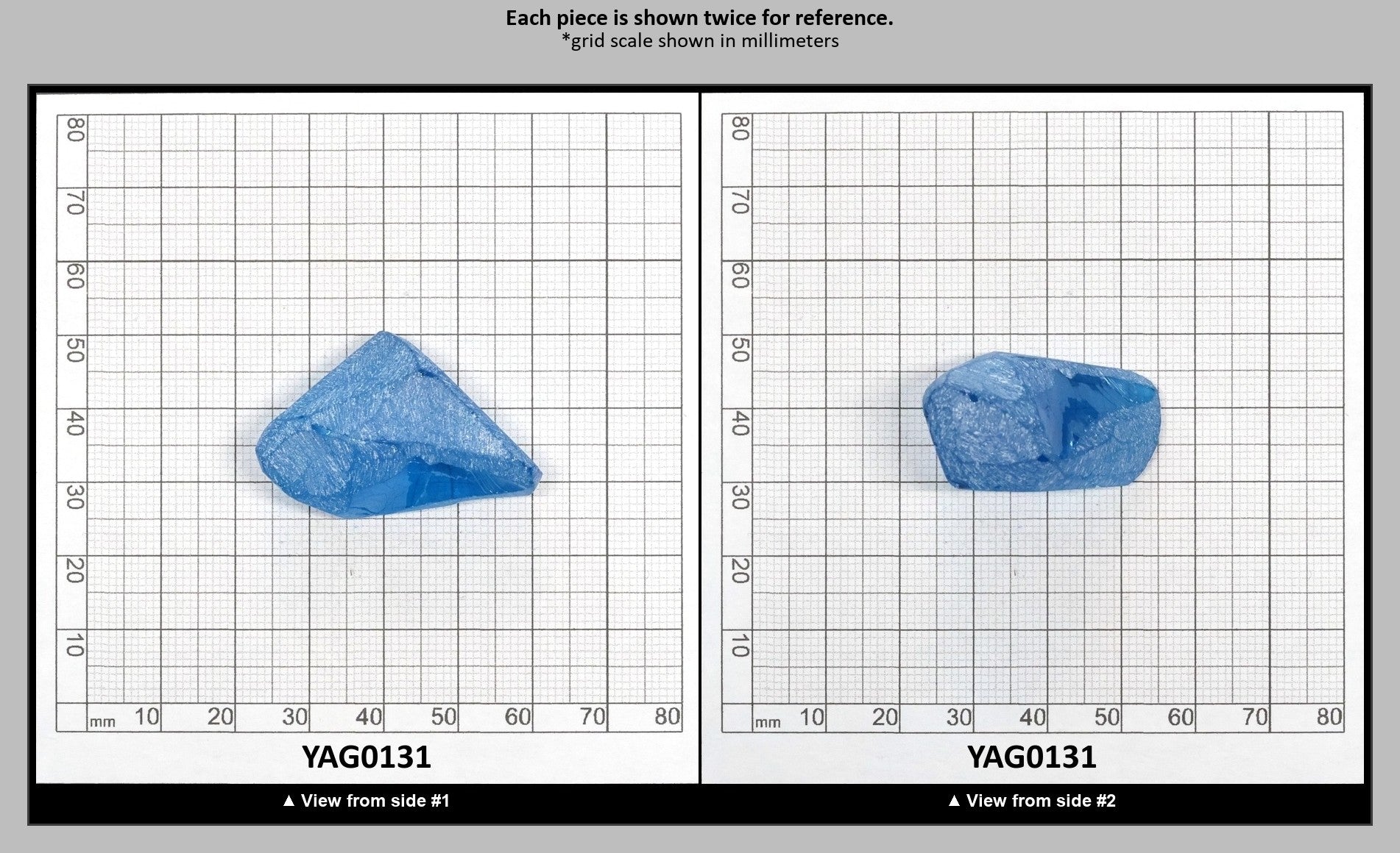 Blue Topaz colored YAG Faceting Rough for Gem Cutting - Various Sizes : YAG0131