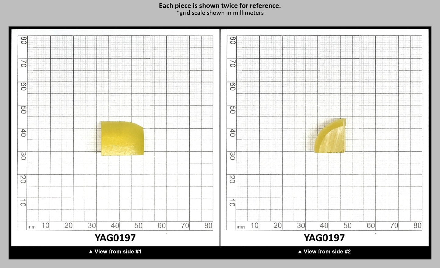 Yellow YAG Faceting Rough for Gem Cutting - Various Sizes : YAG0197